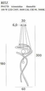 Pendelleuchte Max Light Ritz P0427D Gold 60 cm 2-flammig LED dimmbar small 1