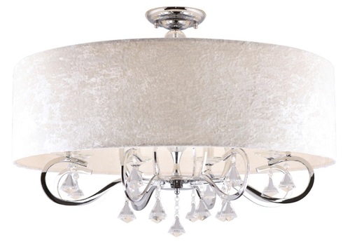 Prüfen Plafond Max Light Amsterdam C0059 chrom ecru 8-flammig 80 cm