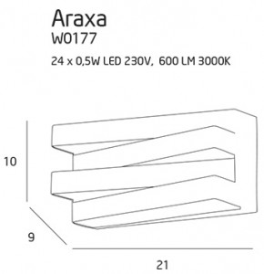 Wandlampe Max Light Araxa W0177 LED weiß 12W 3000K Metall Acryl 1 Wandlampe Max Light Araxa W0177 LED weiß 12W 3000K Metall Acryl small 1