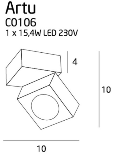 Prüfen Plafon Max Light Artu C0106 LED biały 10x10 cm 15W 3000K