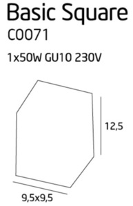 Plafond Max Light Basic Square C0071 schwarz GU10 9,5x9,5 cm small 1