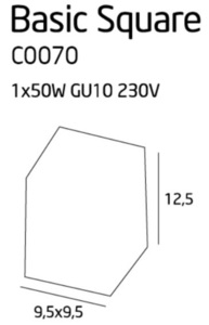 Plafond Max Light Basic Square C0070 weiß GU10 9,5x9,5 cm small 2