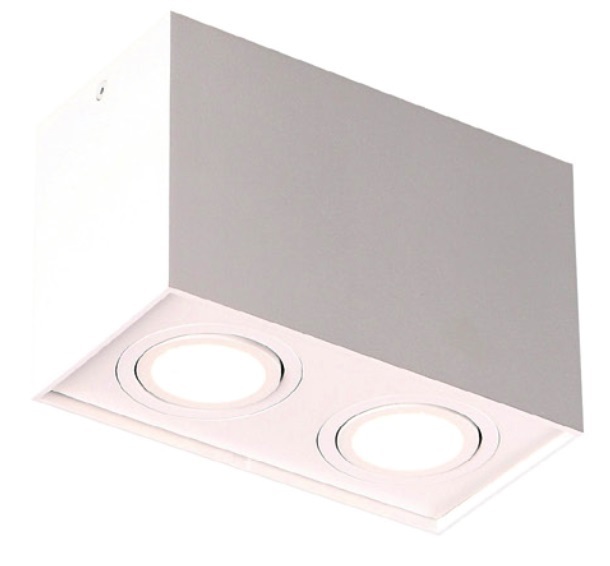 Plafoniera Max Light Basic Square II alb 2xGU10 metal C0088