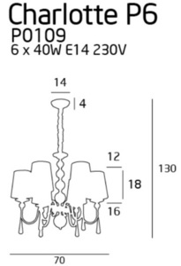 Pendelleuchte Max Light Charlotte P0109 6-flammig Chrom 70 cm 2 Pendelleuchte Max Light Charlotte P0109 6-flammig Chrom 70 cm small 2