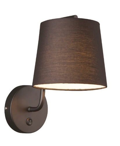 Prüfen Wandleuchte Max Light Chicago W0194 schwarz Metall Stoff E27 32 cm