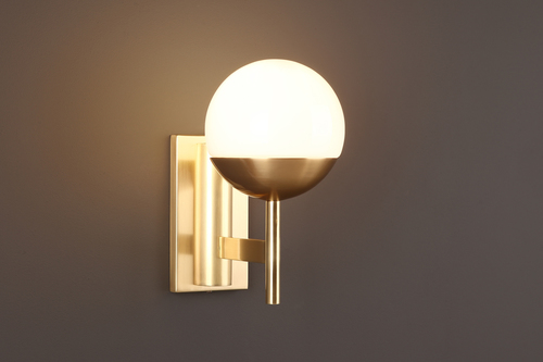 Prüfen Wandleuchte Max Light Dallas Gold Metall Milchglas 1-flammig W0207