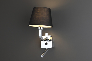 Wandleuchte Max Light Denver W0192 Chrom 2-flammig Metall Stoff 24x33,5 cm small 0