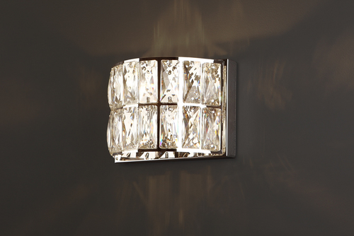Prüfen Wandleuchte Max Light Diamante II W0204 Chrom Glas Metall G9 42W
