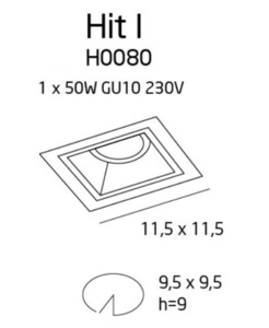 Einbauleuchte Max Light HIT H0080 weiß Metall GU10 11,5x11,5 cm small 2