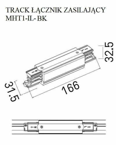 Prüfen Stromverbinder Max Light MAX MHT1-IL-BK-MAX schwarz für Schienensystem Aluminium