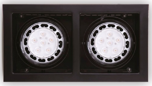 Prüfen Einbauleuchte Max Light Matrix II H0049 schwarz 2-flammig AR111 Metall