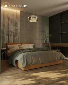 Pendelleuchte Max Light Moonlight P0076-06X Chrom Spiegelglas 6-flammig Ø50 cm small 5