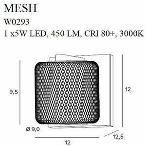 Wandleuchte Max Light Mesh W0293 Gold 12x12 cm LED 3000K small 2