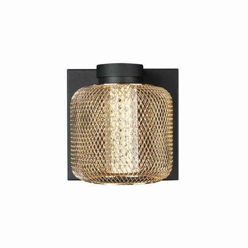 Prüfen Wandleuchte Max Light Mesh W0293 Gold 12x12 cm LED 3000K