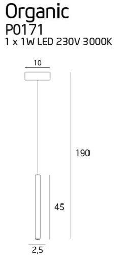 Prüfen Pendelleuchte Max Light Organic P0171 Kupfer Röhrenlampe 190 cm LED