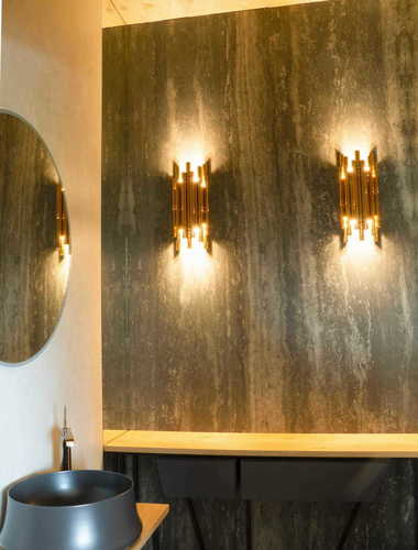 Prüfen Wandleuchte Max Light Organic Gold Metall/Acryl 43 cm 8W W0187