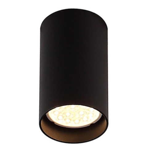 Prüfen Plafond Max Light PET Round schwarz 1xGU10 6 cm C0142