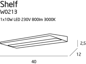Wandlampe Max Light Shelf W0213 LED 10W weiß 40 cm small 3