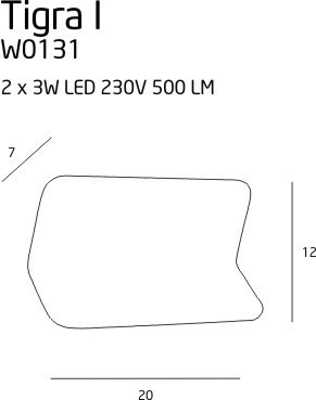 Prüfen Wandlampe Max Light Tigra W0131 weiß Aluminium LED 2x3W 3000K