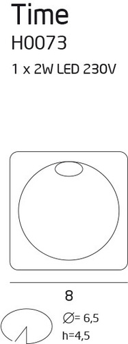 Prüfen Einbauleuchte Max Light TIME H0073 weiß LED 2W 3000K IP54 rund