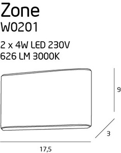 Wandlampe Max Light ZONE II W0201 weiß LED 8W IP44 17,5 cm 1 Wandlampe Max Light ZONE II W0201 weiß LED 8W IP44 17,5 cm small 1