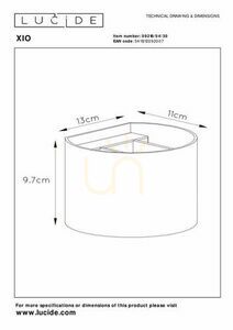 Wandleuchte Lucide XIO schwarz Aluminium LED dimmbar 09218/04/30 small 6