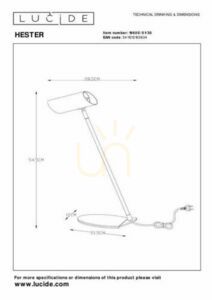 Schreibtischlampe Lucide Hester Anthrazit LED GU10 Metall 19600/01/30 small 2