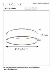 Plafond Lucide TALOWE weiß 45 cm LED dimmbar 30W 3000K 46100/32/31 small 4