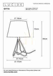 Tischleuchte Lucide Gitta kupfer mit weißem Schirm E14 30 cm 47500/81/17 small 3