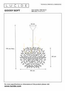 Pendelleuchte Lucide GOOSY Weiß Stoff E27 50 cm 71367/50/31 small 5