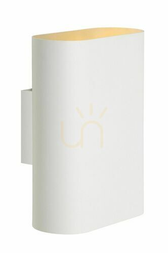 Prüfen Wandleuchte Lucide OVALIS weiß Metall 2-flammig E14 12219/02/31