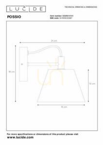 Lucide POSSIO Wandleuchte, grau, Beton und Holzoptik, E14, max. 40 W, 03213/01/41 small 3
