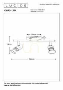 Strahler Lucide CARO-LED 2-flammig Silber GU10 LED 2700K 13955/10/12 small 3