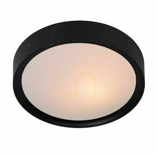 Prüfen Plafond Lucide LEX schwarz 25 cm rund E27 LED dimmbar 08109/01/30
