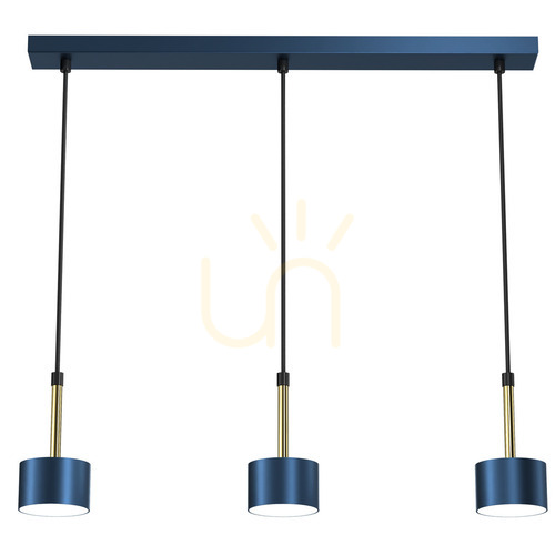 Prüfen Blue Arena Hängelampe Blau / Gold 3x Gx53