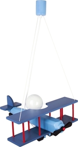 Hellux Samolot duży 1041127 Holz-Pendelleuchte Flugzeug, blau, E27 small 0