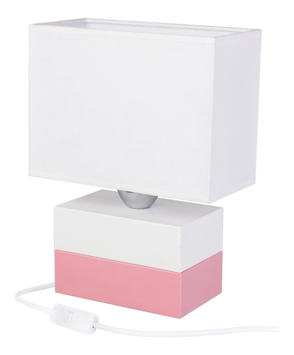 Prüfen Hellux Colorato 4113522 Tischlampe weiß-rosa E27 27 cm