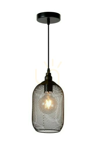 Prüfen Pendelleuchte Lucide MESH schwarz Metall Vintage E27 43404/15/30