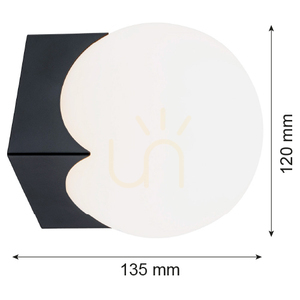 Wandleuchte ARGON AUSTIN opal matt schwarz matt E14 4715 small 2