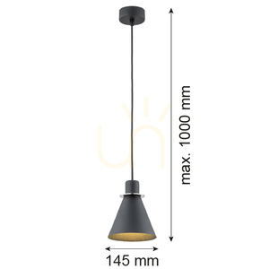 Pendelleuchte ARGON Beverly Schwarz E27 4688 small 5