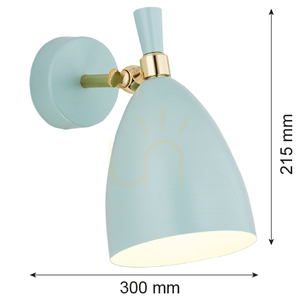 Wandleuchte ARGON Charlotte blau matt messing E27 SKU 4700 small 3