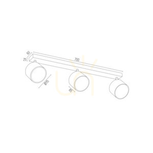 Plafond Argon CLEVLAND 3-flammig Weiß GU10 6100 BZ small 6