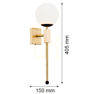 Wandleuchte ARGON Megan opal matt Messing gebürstet schwarz E14 4740 small 2