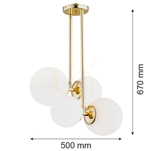 Pendelleuchte ARGON Moritz 4-flammig Opal matt Messing E27 SKU 1743 small 4