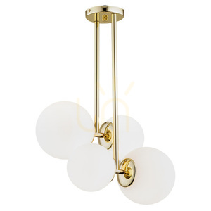 Pendelleuchte ARGON Moritz 4-flammig Opal matt Messing E27 SKU 1743 small 0