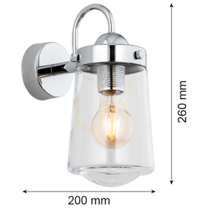 Wandleuchte ARGON PASADENA transparent Chrom E27 IP44 4719 small 4