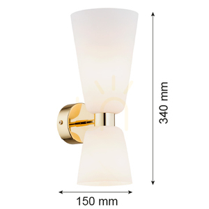 Wandleuchte ARGON RENO 2-flammig opal matt Messing E14 1034 small 3