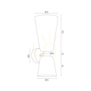 Wandleuchte ARGON RENO 2-flammig opal matt Messing E14 1034 small 4