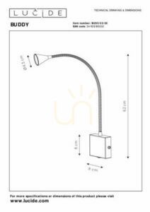 Wandleuchte Lucide BUDDY LED Schwarz 3W 4000K 18293/03/30 small 4