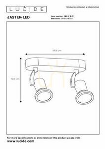LED Deckenstrahler Lucide Jaster weiß Metall GU10 2-flammig 11903/10/31 small 3